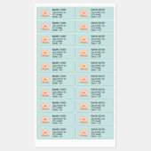 Benutzerdefinierte Blume auf hellblauen Adressmark Etiketten (Blatt)