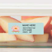 Benutzerdefinierte Blume auf hellblauen Adressmark Etiketten (Befestigt)