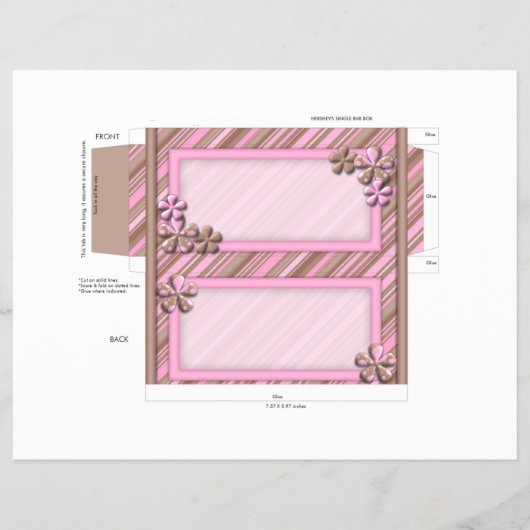 Benutzerdefinierte Blume Candy Bar Box Gastgeschen Flyer (Vorne)
