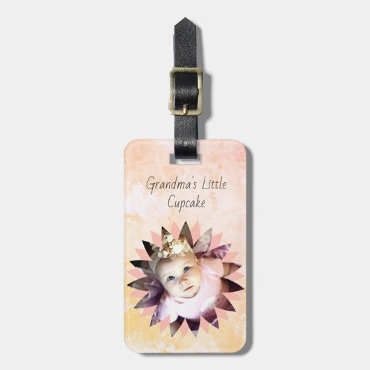 Benutzerdefinierte Blume Form Foto Pastell Wasserf Gepäckanhänger (Vorderseite vertikal)