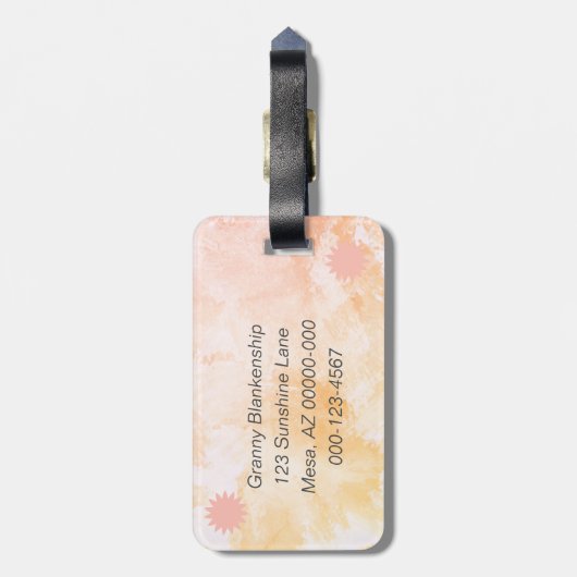 Benutzerdefinierte Blume Form Foto Pastell Wasserf Gepäckanhänger (Rückseite vertikal)