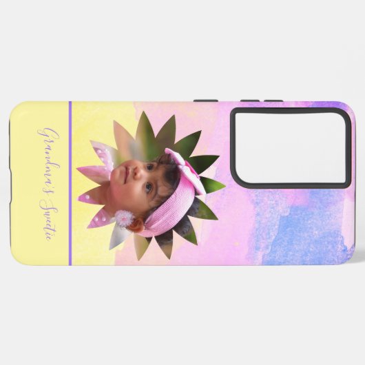 Benutzerdefinierte Blume Form Foto Pastell Wasserf Samsung Galaxy Hülle (Linke Seite)