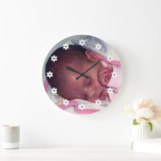 Benutzerdefinierte Blume Große Wanduhr (Zuhause)