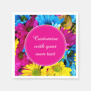 Benutzerdefinierte Blume in fluoreszierendem Farbt Serviette