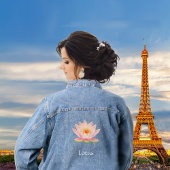 Benutzerdefinierte Blume und bearbeitbarer Text Jeansjacke