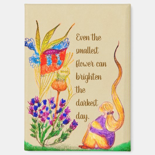 Benutzerdefinierte Blume und Mädchen Magnet (Vorderseite)