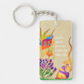 Benutzerdefinierte Blume und Mädchen Schlüsselanhänger (Vorderseite)