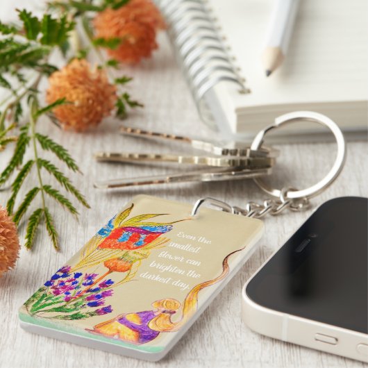 Benutzerdefinierte Blume und Mädchen Schlüsselanhänger (Vorderseite rechts)