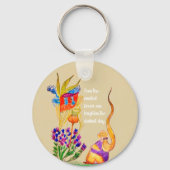 Benutzerdefinierte Blume und Mädchen Schlüsselanhänger (Vorderseite)