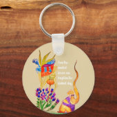 Benutzerdefinierte Blume und Mädchen Schlüsselanhänger (Rückseite)