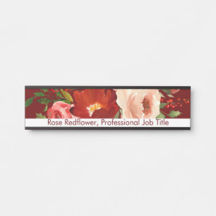 Benutzerdefinierte Blumen Blumen Rosen Bürotürschi Türschild