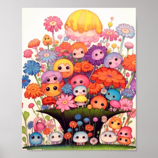Benutzerdefinierte Blumen, farbenfroh, süß Poster (Vorne)
