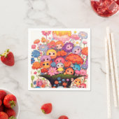Benutzerdefinierte Blumen, farbenfroh, süß Serviette (Beispiel)