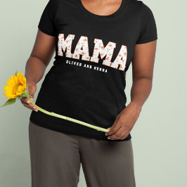 Benutzerdefinierte Blumen-Mama mit Namen der Kinde T-Shirt