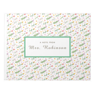 Benutzerdefinierte Blumen Name Elegante Wildblum Notizblock