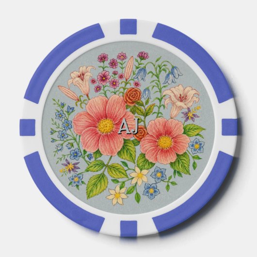 Benutzerdefinierte Blumen Pokerchips (Vorderseite)