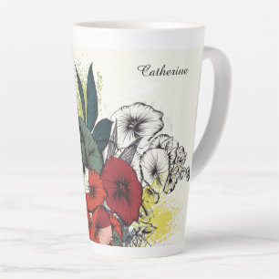 Benutzerdefinierte Blumenillustration Milchtasse