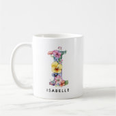 Benutzerdefinierte Blumeninitialien Kaffeetasse, A Kaffeetasse (Links)