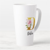 Benutzerdefinierte Blumenmonogramm Anfangsbuchstab Milchtasse (Rechte Ecke)