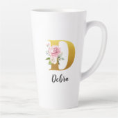 Benutzerdefinierte Blumenmonogramm Anfangsbuchstab Milchtasse (Rechts)