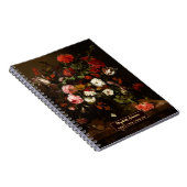 Benutzerdefinierte Blumenskizze Elegante Schrift G Notizblock (Rechte Seite)