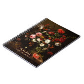 Benutzerdefinierte Blumenskizze Elegante Schrift G Notizblock (Linke Seite)