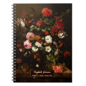 Benutzerdefinierte Blumenskizze Elegante Schrift G Notizblock (Vorderseite)