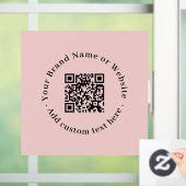 Benutzerdefinierte Blush Pink QR | Moderne Geschäf Fensteraufkleber (Zuhause)