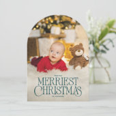 Benutzerdefinierte bogenförmige Weihnachtskarte mi Einladung (Stehend Vorderseite)