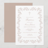 Benutzerdefinierte Boho-Blumenmädchen-Tauf-Einladu Einladung (Vorne/Hinten)