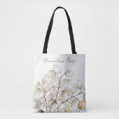 Benutzerdefinierte Boho Lunaria Wasserfarbe Botani Tasche (Vorderseite)
