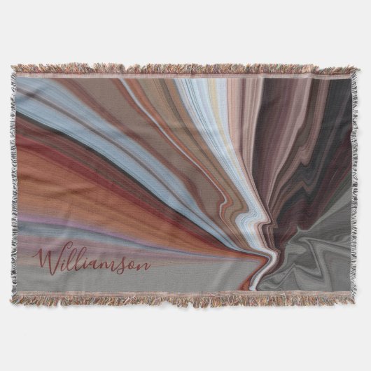 Benutzerdefinierte Boho-Marmor-Wasserfarbe Herbsts Decke (Vorderseite)