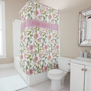 Benutzerdefinierte Boho Roses Blume drucken Duschvorhang