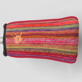 Benutzerdefinierte Boho Vintage Rot Violett Streif Golf Headcover