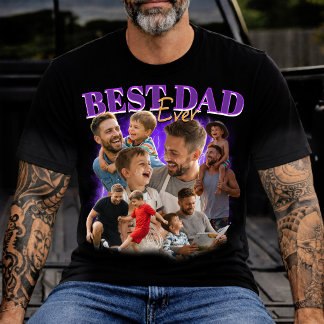Benutzerdefinierte Bootleg 90er Beste Dad Ever Fot T-Shirt