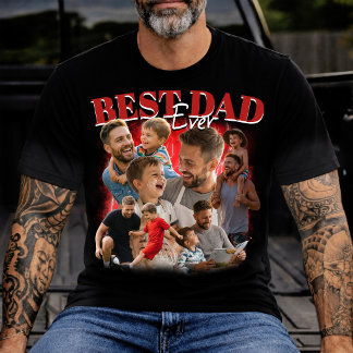 Benutzerdefinierte Bootleg 90er Beste Dad Ever Fot T-Shirt