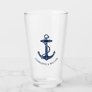 Benutzerdefinierte Bootsanker-Strandhochzeitsgesch Glas