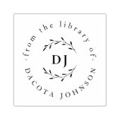 Benutzerdefinierte botanische Initialen Elegantes Gummistempel (Prägung)