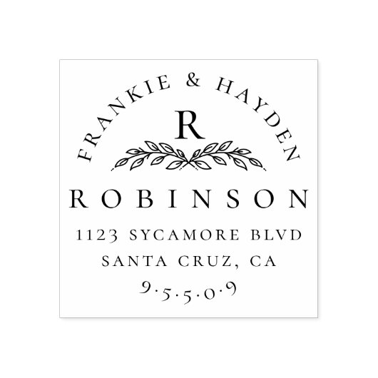 Benutzerdefinierte botanische Monogramm | Hochzeit Gummistempel (Prägung)