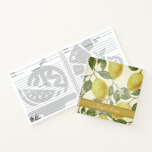 Benutzerdefinierte botanische Vintage-Gelbe Zitron Notizblock