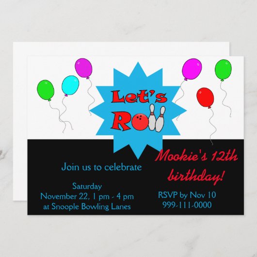 Benutzerdefinierte Bowling-Aufforderung - Vorlage (Vorne/Hinten)