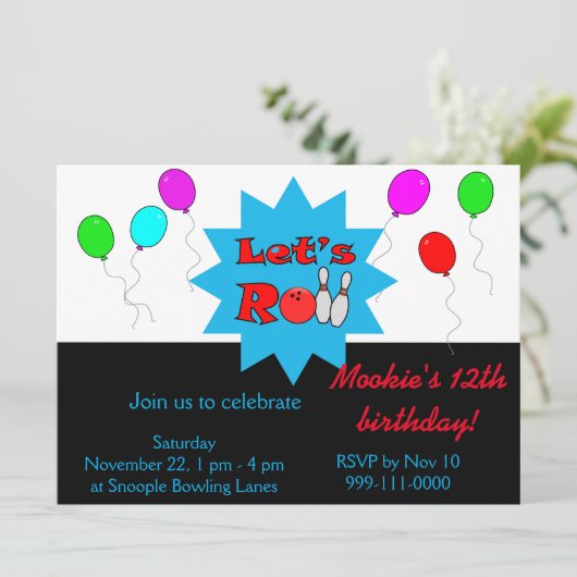 Benutzerdefinierte Bowling-Aufforderung - Vorlage (Stehend Vorderseite)