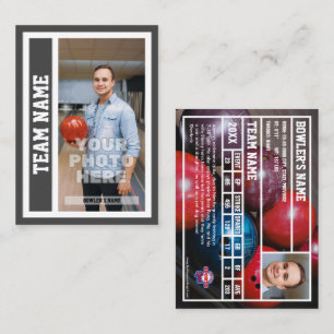 Benutzerdefinierte Bowling-Handelskarte (dunkelgra Telefonnummerkarte