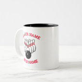 Benutzerdefinierte Bowling Team-Tasse mit Logo und Zweifarbige Tasse (Vorderseite Links)