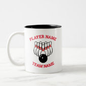 Benutzerdefinierte Bowling Team-Tasse mit Logo und Zweifarbige Tasse (Links)