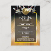 Benutzerdefinierte Bowling-Trading-Card, moderne B Telefonnummerkarte (Rückseite)