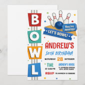 Benutzerdefinierte Bowlingparty Einladung (Vorne/Hinten)