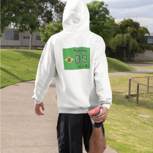 Benutzerdefinierte Brasilien Seleção Flagge Name F Hoodie