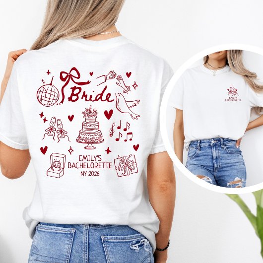 Benutzerdefinierte Braut Roter Flirt Junggesellinn T-Shirt