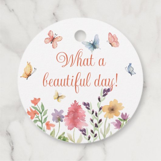 Benutzerdefinierte Brautparty-Wildblumen und Schme Geschenkanhänger (Rückseite)